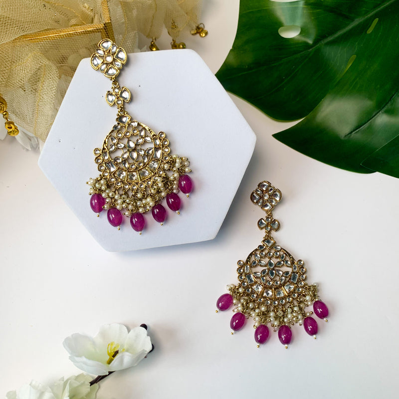 Flipkart.com - Buy DDVS FASHION Red Wine Color Earrings Party for Girls  Round Shape. Brass Drops & Danglers Opal Brass Drops & Danglers Online at  Best Prices in India